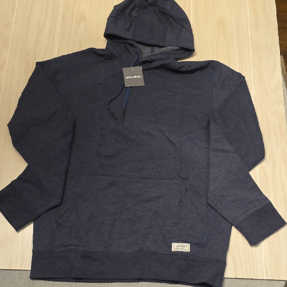 NWT Eddie Bauer Everyday Lightweight Hoodie Gray Blue Medium -A002